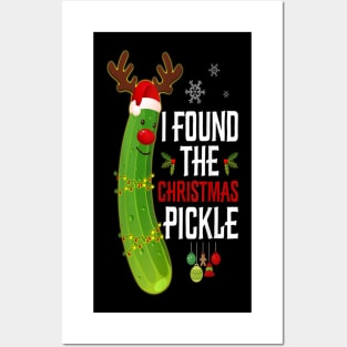 I Found The Christmas Pickle Funny Santa Pickle Xmas Lights Posters and Art